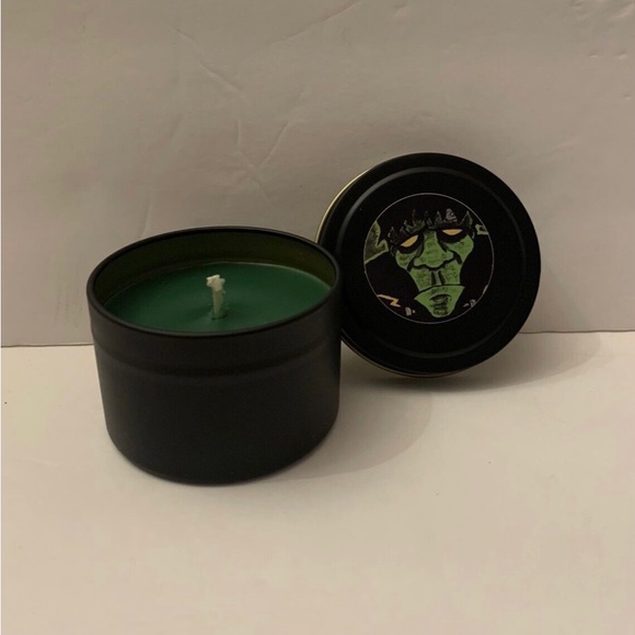 Hand Crafted Other - Tin 5 Ounce Candle Of Frankenstein’s Monster. Homemade. Horror. Halloween.